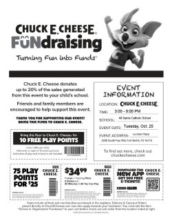 Spirit Fundraiser at Chuck E Cheese